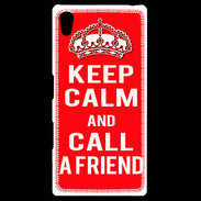 Coque Personnalisée Sony Xpéria Z5 Keep Calm Call friend Rouge