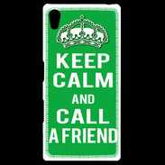 Coque Personnalisée Sony Xpéria Z5 Keep Calm Call friend Vert