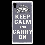 Coque Personnalisée Sony Xpéria Z5 Keep Calm Carry on Gris