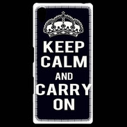 Coque Personnalisée Sony Xpéria Z5 Keep Calm Carry on Noir
