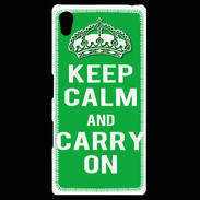 Coque Personnalisée Sony Xpéria Z5 Keep Calm Carry on Vert