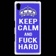 Coque Personnalisée Sony Xpéria Z5 Keep Calm Fuck hard bleu