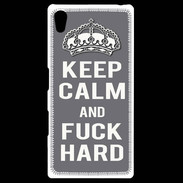Coque Personnalisée Sony Xpéria Z5 Keep calm Fuck hard Gris