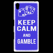 Coque Personnalisée Sony Xpéria Z5 Keep Calm Gamble Bleu