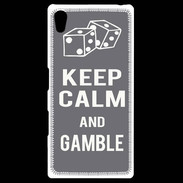 Coque Personnalisée Sony Xpéria Z5 Keep Calm Gamble Gris