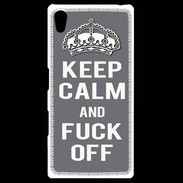 Coque Personnalisée Sony Xpéria Z5 Keep Calm Fuck Off Gris