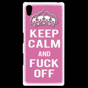 Coque Personnalisée Sony Xpéria Z5 Keep Calm Fuck Off Rose