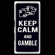 Coque Personnalisée Sony Xpéria Z5 Keep Calm Gamble Noir
