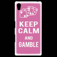 Coque Personnalisée Sony Xpéria Z5 Keep Calm Gamble Rose