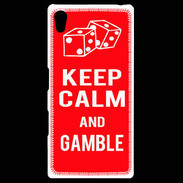 Coque Personnalisée Sony Xpéria Z5 Keep Calm Gamble Rouge