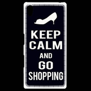 Coque Personnalisée Sony Xpéria Z5 Keep Calm Go Shopping Noir