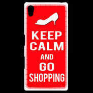 Coque Personnalisée Sony Xpéria Z5 Keep Calm Go Shopping Rouge