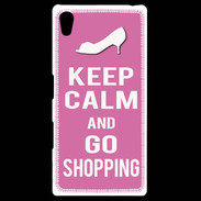 Coque Personnalisée Sony Xpéria Z5 Keep Calm Go Shopping Rose
