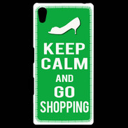 Coque Personnalisée Sony Xpéria Z5 Keep Calm Go Shopping Vert