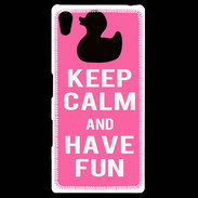 Coque Personnalisée Sony Xpéria Z5 Keep Calm Have fun Rose