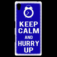 Coque Personnalisée Sony Xpéria Z5 Keep Calm Hurry up Bleu