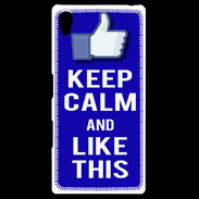 Coque Personnalisée Sony Xpéria Z5 Keep Calm Like This Bleu