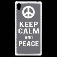 Coque Personnalisée Sony Xpéria Z5 Keep Calm Peace Gris
