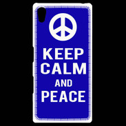 Coque Personnalisée Sony Xpéria Z5 Keep Calm Peace Bleu
