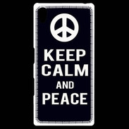 Coque Personnalisée Sony Xpéria Z5 Keep Calm Peace Noir