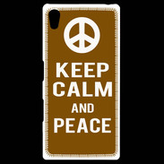 Coque Personnalisée Sony Xpéria Z5 Keep Calm Peace Marron