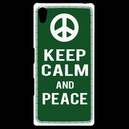 Coque Personnalisée Sony Xpéria Z5 Keep Calm Peace Vert