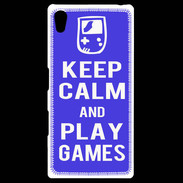 Coque Personnalisée Sony Xpéria Z5 Keep Calm Play games Bleu