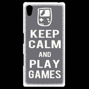 Coque Personnalisée Sony Xpéria Z5 Keep Calm Play games Gris