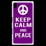 Coque Personnalisée Sony Xpéria Z5 Keep Calm Peace Violet