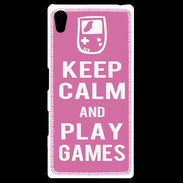 Coque Personnalisée Sony Xpéria Z5 Keep Calm Play games Rose