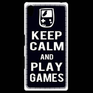 Coque Personnalisée Sony Xpéria Z5 Keep Calm Play games Noir
