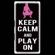 Coque Personnalisée Sony Xpéria Z5 Keep Calm Play on Noir
