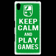 Coque Personnalisée Sony Xpéria Z5 Keep Calm Play games Vert