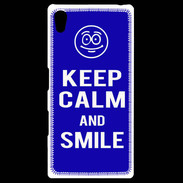 Coque Personnalisée Sony Xpéria Z5 Keep Calm Smile Bleu