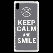 Coque Personnalisée Sony Xpéria Z5 Keep Calm Smile Gris