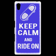 Coque Personnalisée Sony Xpéria Z5 Keep Calm Ride on Bleu
