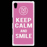 Coque Personnalisée Sony Xpéria Z5 Keep Calm Smile Rose