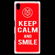 Coque Personnalisée Sony Xpéria Z5 Keep Calm Smile Rouge