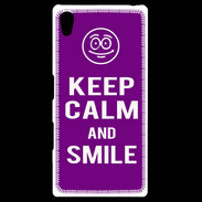Coque Personnalisée Sony Xpéria Z5 Keep Calm Smile Violet