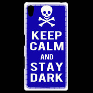 Coque Personnalisée Sony Xpéria Z5 Keep Calm Stay dark Bleu