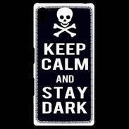 Coque Personnalisée Sony Xpéria Z5 Keep Calm Stay dark Noir