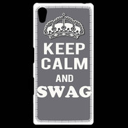 Coque Personnalisée Sony Xpéria Z5 Keep Calm Swag Gris