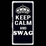 Coque Personnalisée Sony Xpéria Z5 Keep Calm Swag Noir