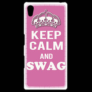 Coque Personnalisée Sony Xpéria Z5 Keep Calm Swag Rose