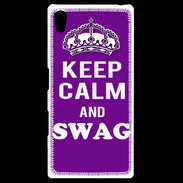 Coque Personnalisée Sony Xpéria Z5 Keep Calm Swag Violet