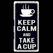 Coque Personnalisée Sony Xpéria Z5 Keep Calm Take a cup Noir