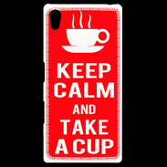Coque Personnalisée Sony Xpéria Z5 Keep Calm Take a cup Rouge
