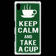 Coque Personnalisée Sony Xpéria Z5 Keep Calm Take a cup Vert