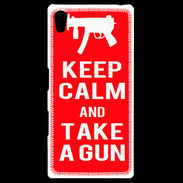 Coque Personnalisée Sony Xpéria Z5 Keep Calm Take a gun Rouge