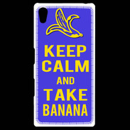 Coque Personnalisée Sony Xpéria Z5 Keep Calm Take Banana Bleu
